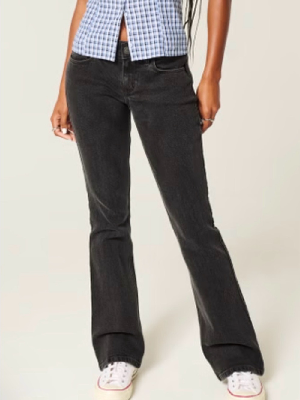 Hollister Black Boot Cut Jeans in Black